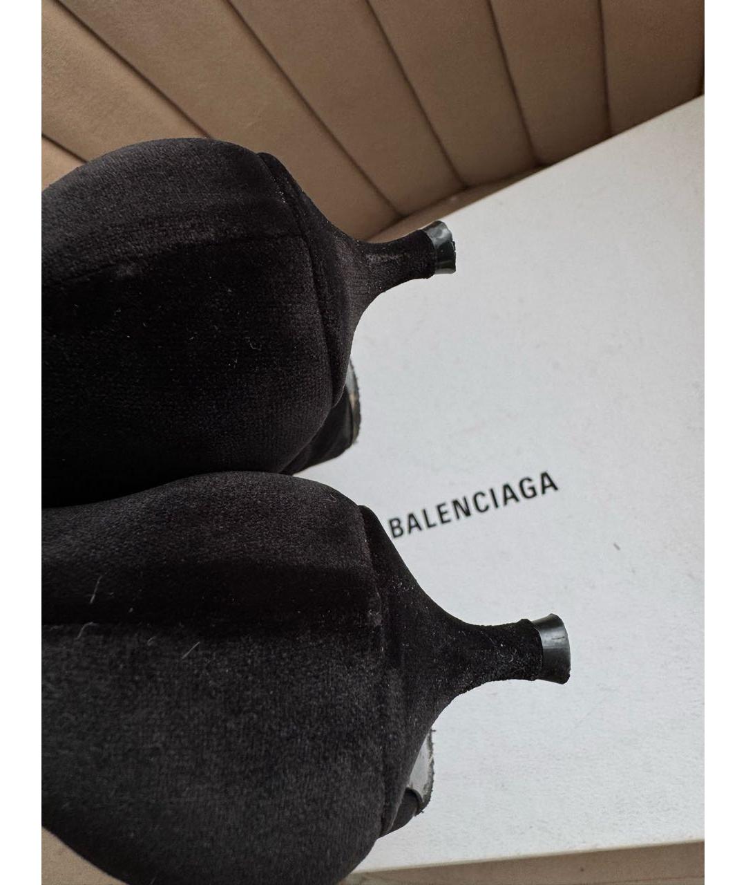 BALENCIAGA Черные кожаные ботильоны, фото 4