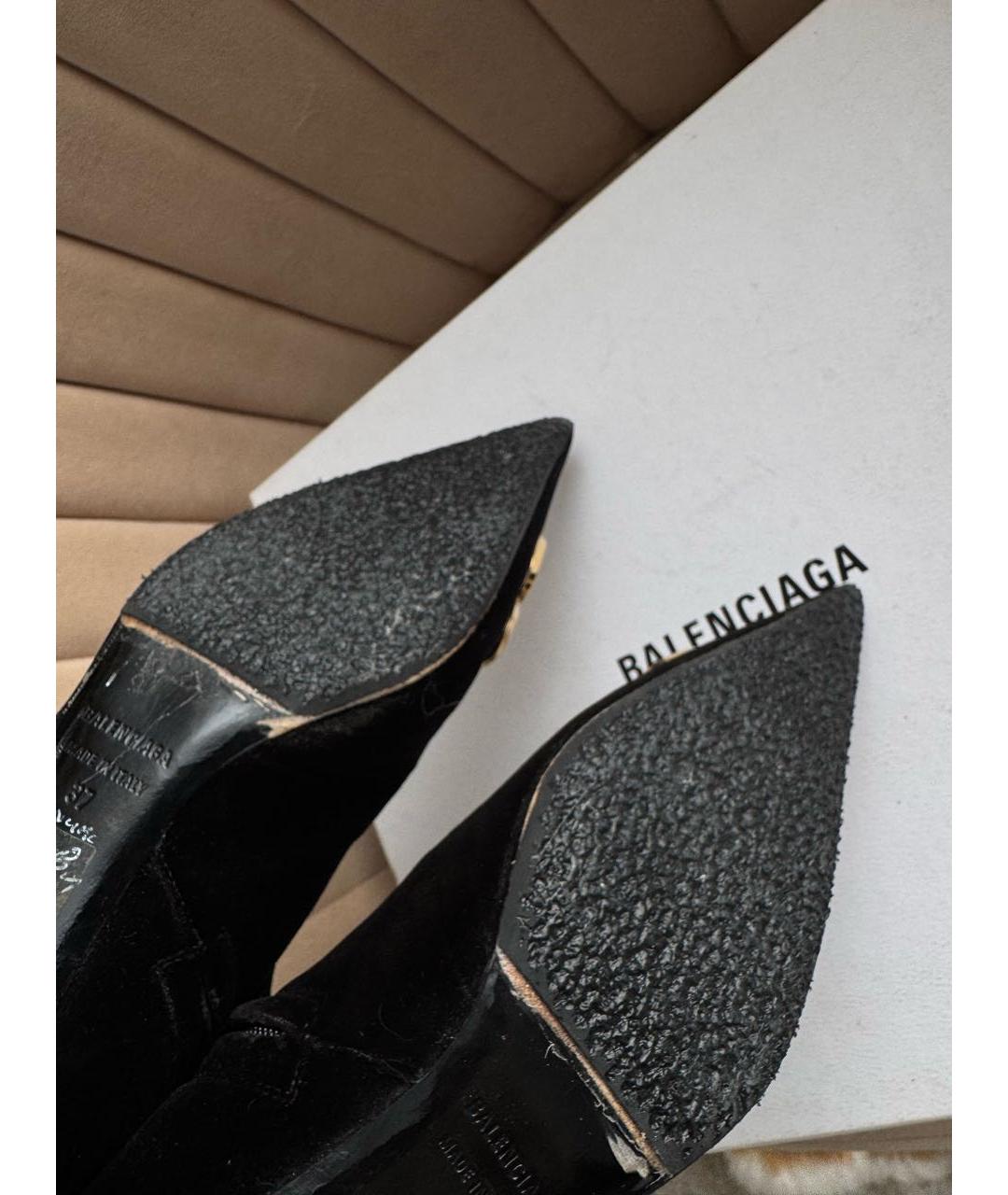 BALENCIAGA Черные кожаные ботильоны, фото 7