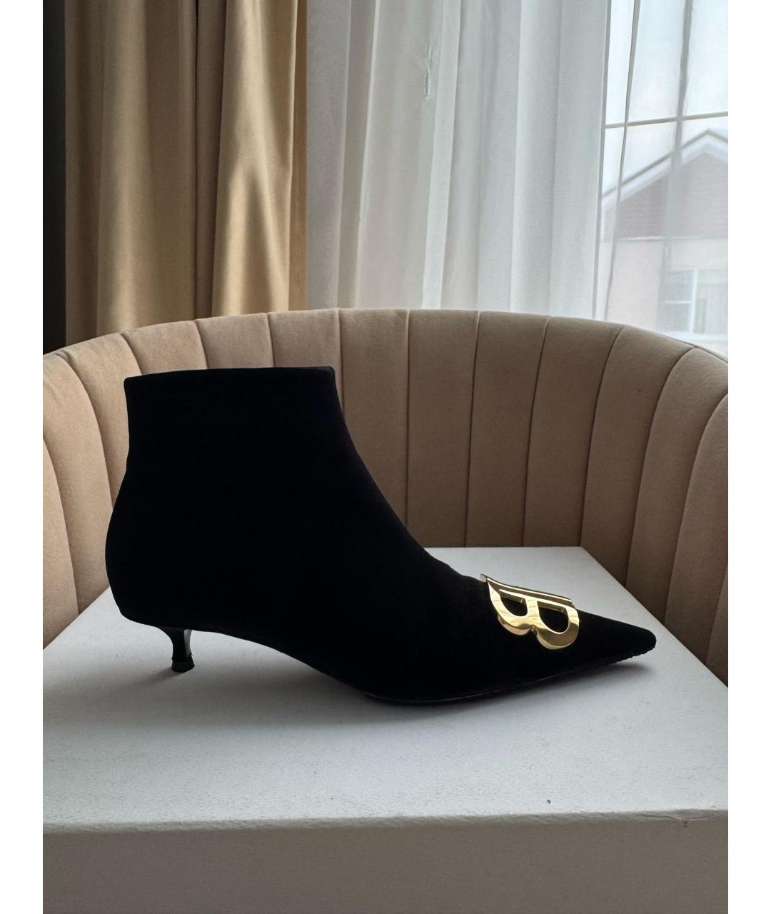 BALENCIAGA Черные кожаные ботильоны, фото 9