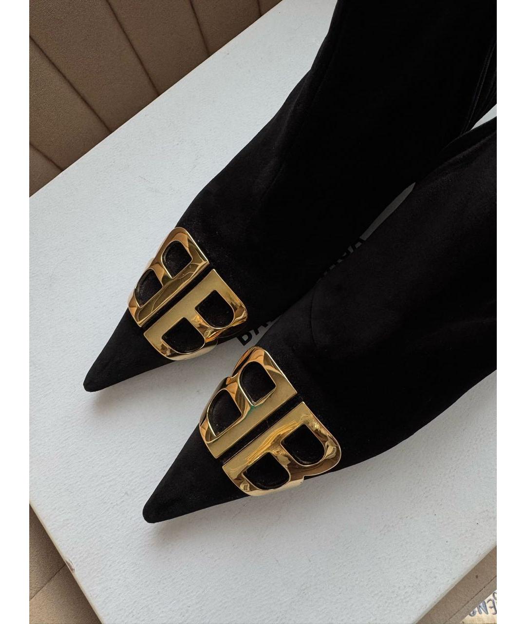 BALENCIAGA Черные кожаные ботильоны, фото 5