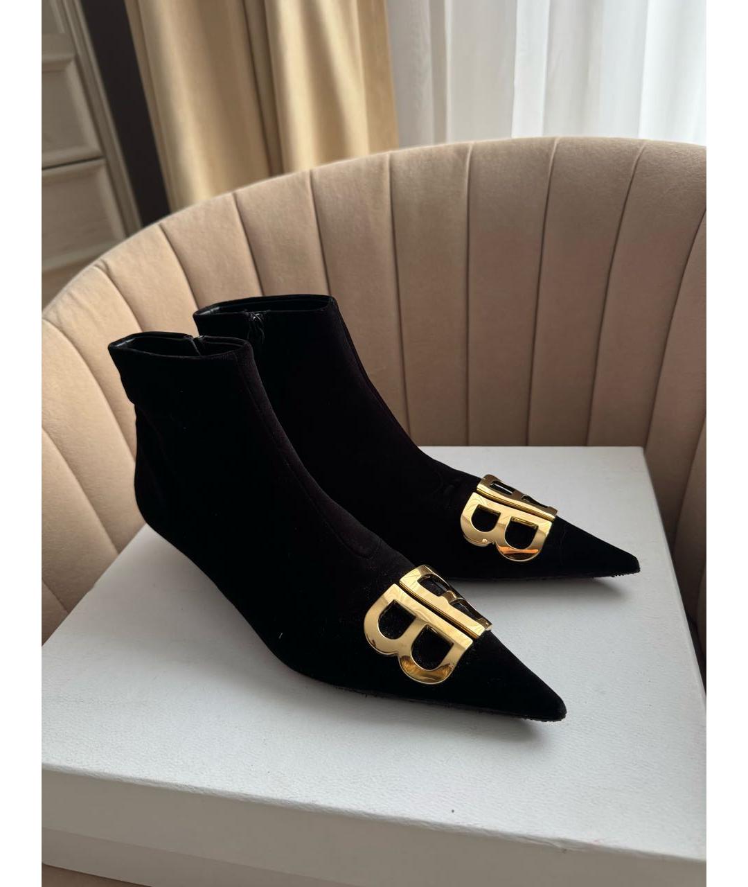 BALENCIAGA Черные кожаные ботильоны, фото 3