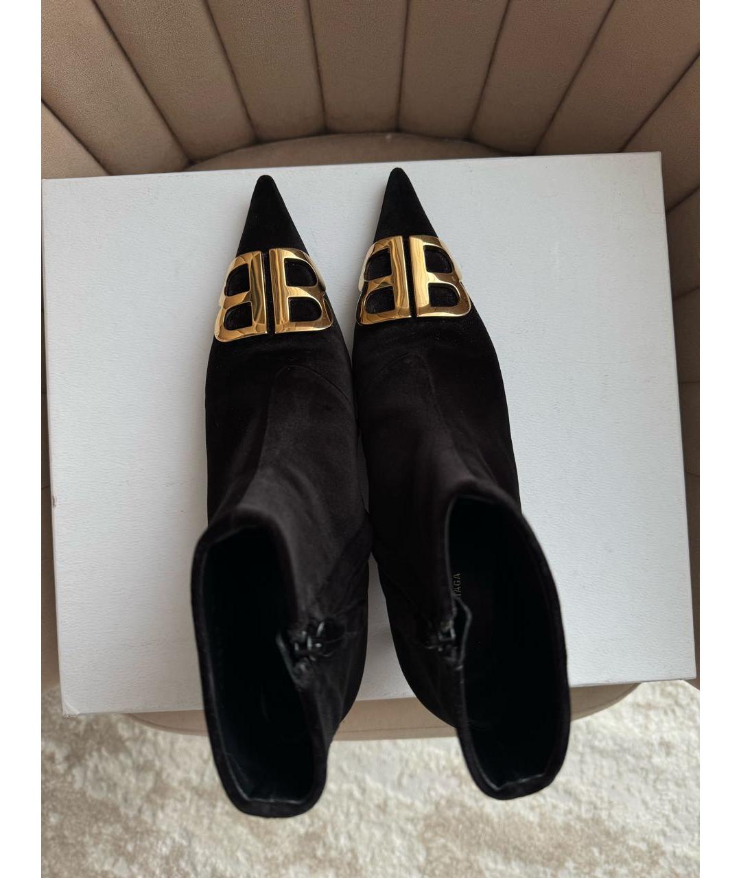 BALENCIAGA Черные кожаные ботильоны, фото 2