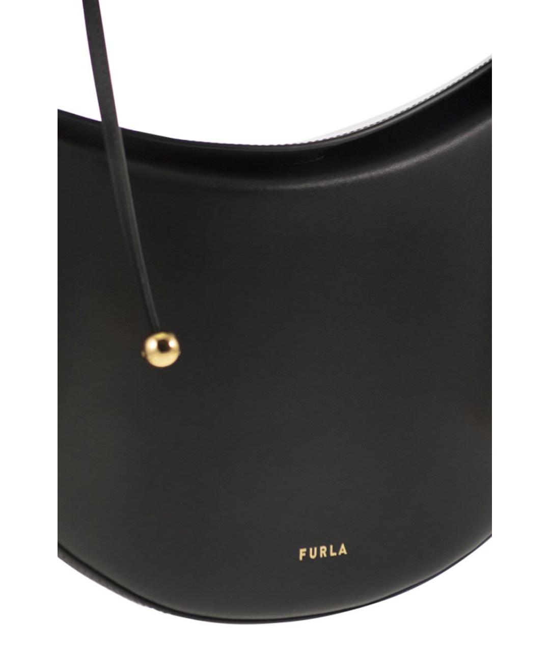 FURLA Черная кожаная сумка через плечо, фото 5