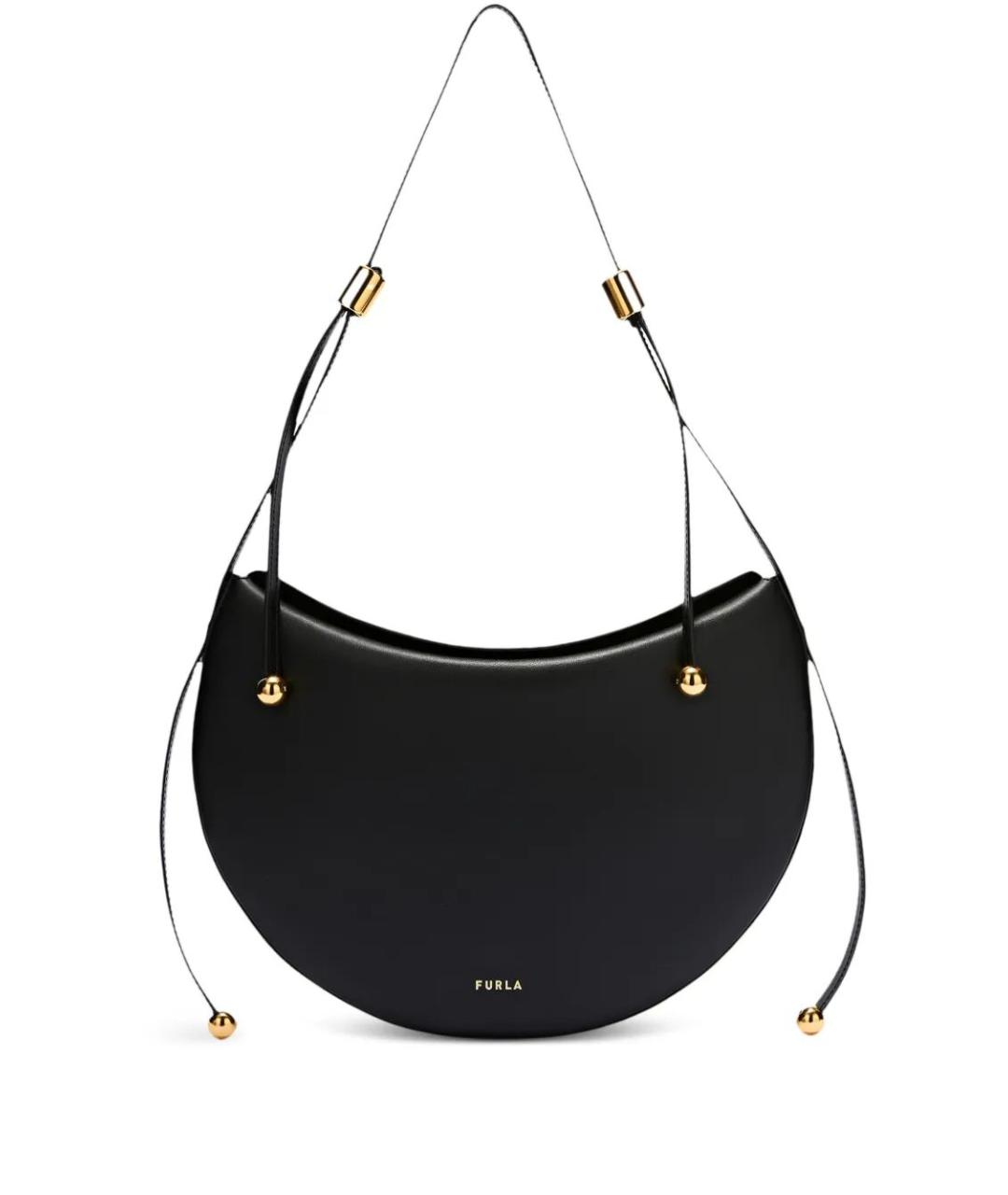 FURLA Черная кожаная сумка через плечо, фото 1