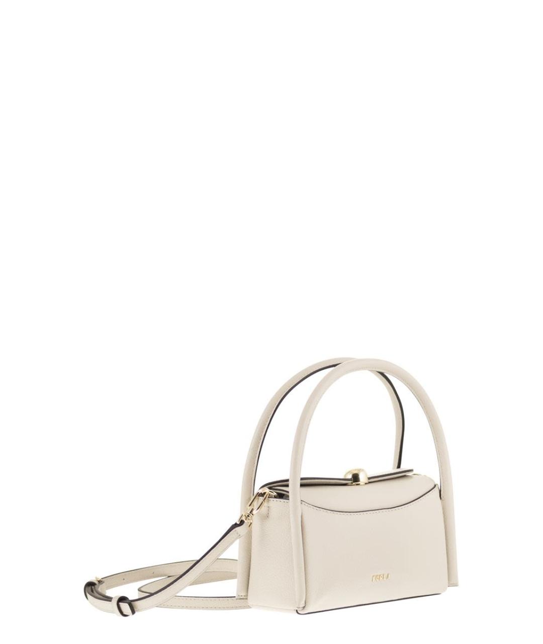 FURLA Бежевая кожаная сумка через плечо, фото 4