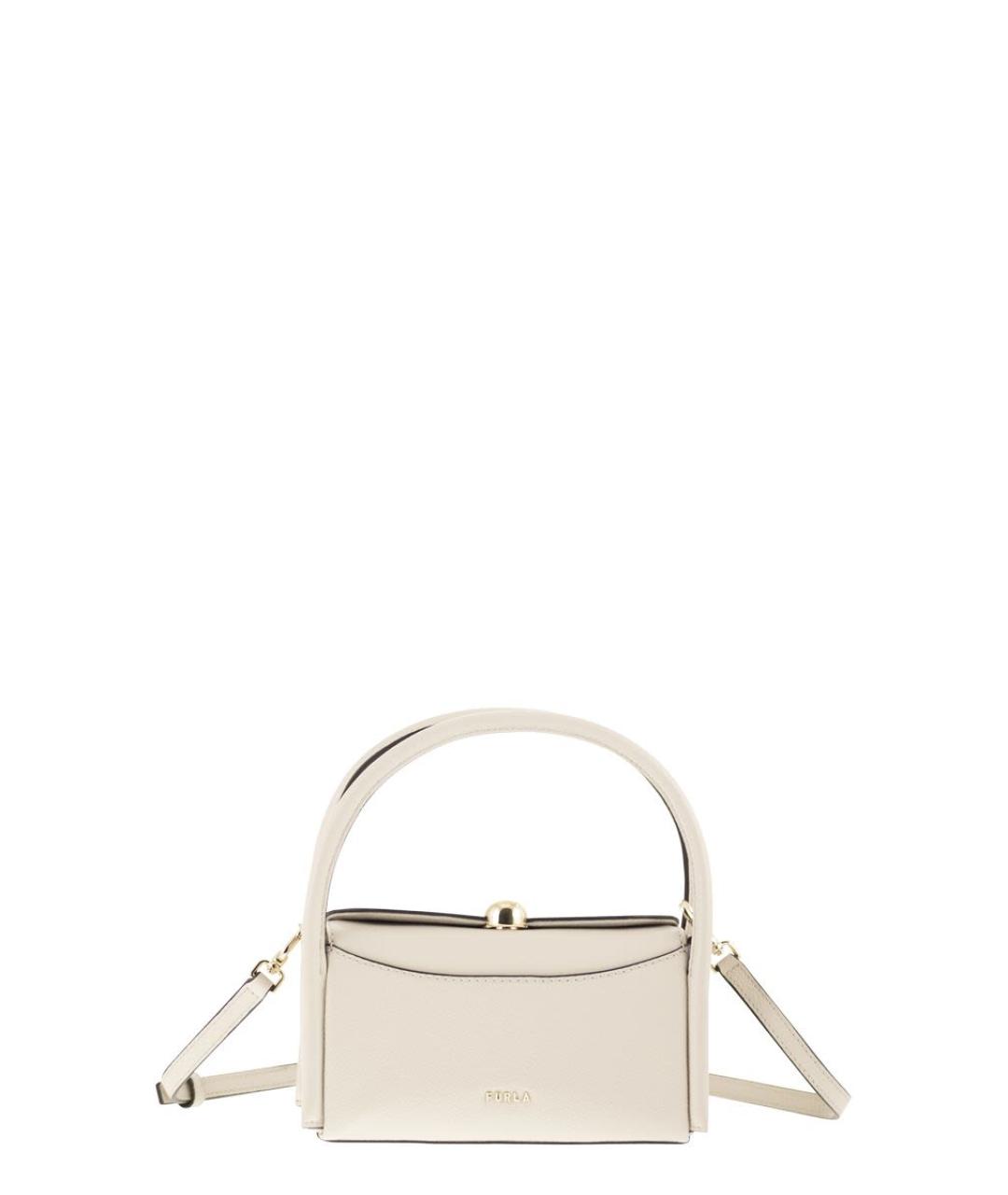 FURLA Бежевая кожаная сумка через плечо, фото 1