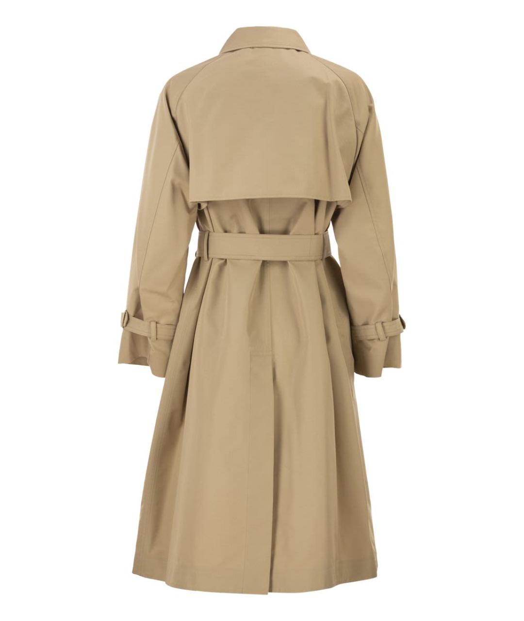 WEEKEND MAX MARA Бежевый хлопковый тренч/плащ, фото 2
