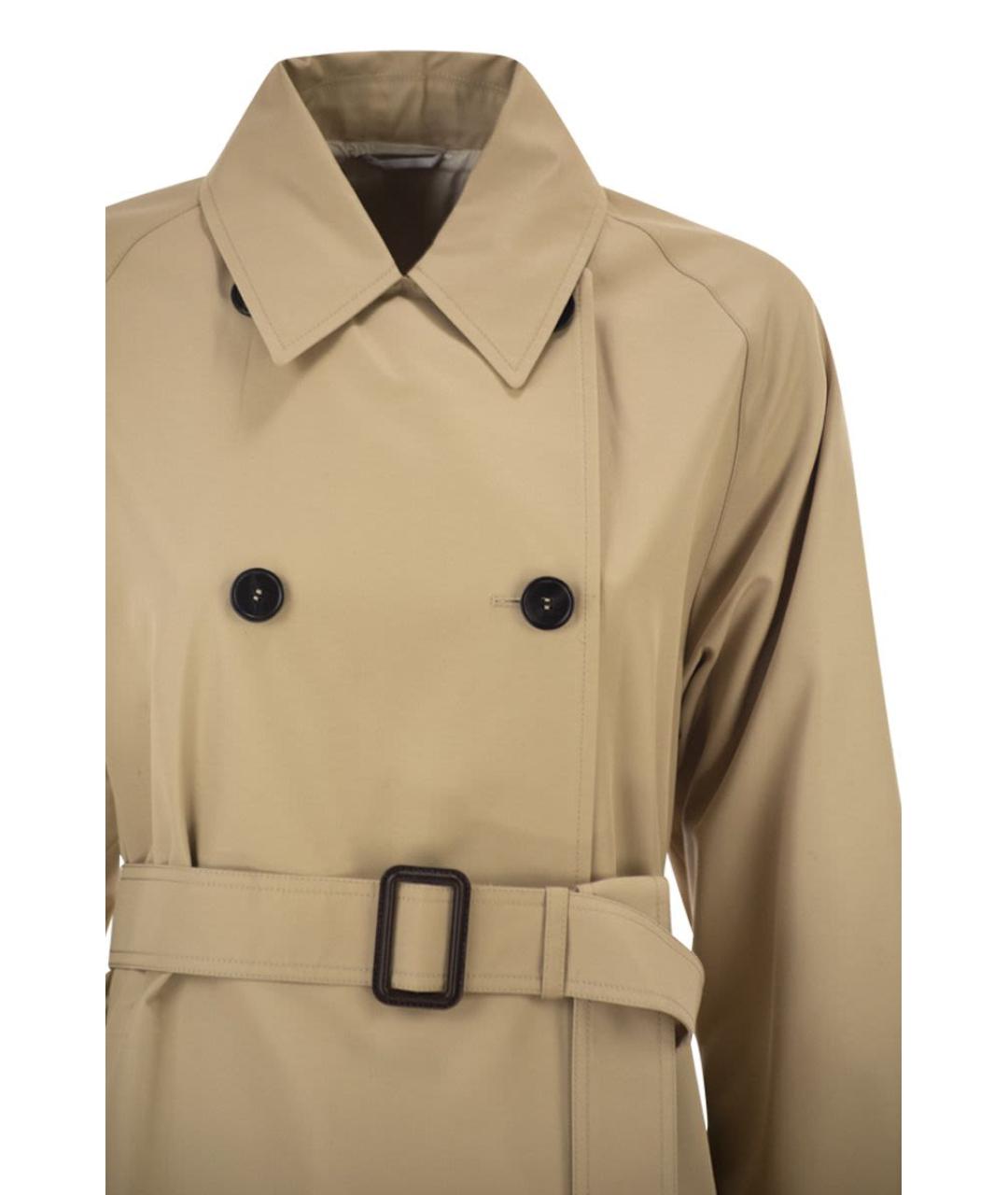 WEEKEND MAX MARA Бежевый хлопковый тренч/плащ, фото 4