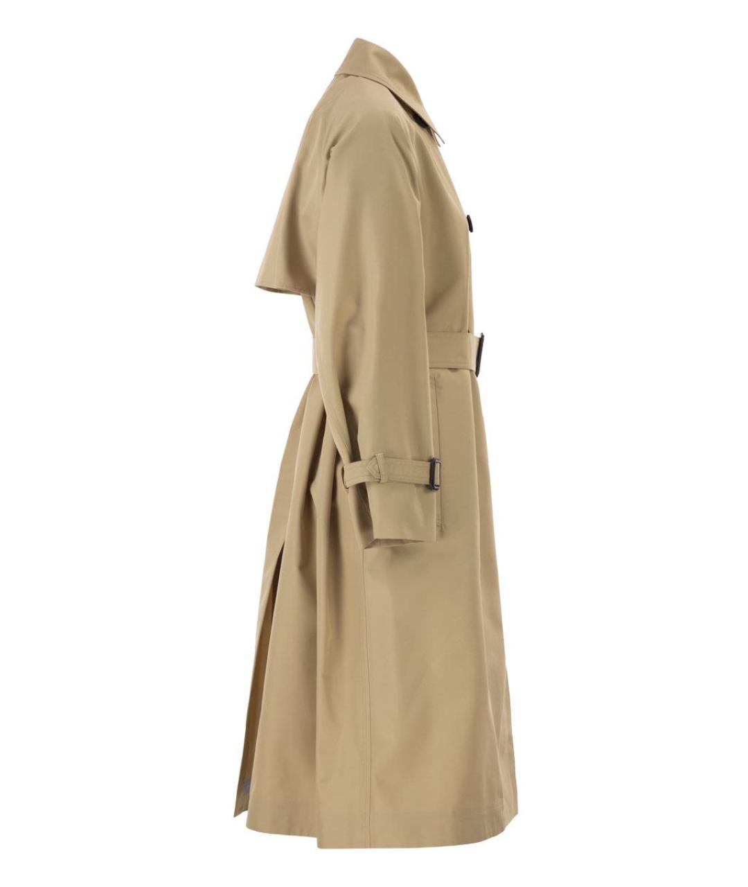 WEEKEND MAX MARA Бежевый хлопковый тренч/плащ, фото 3