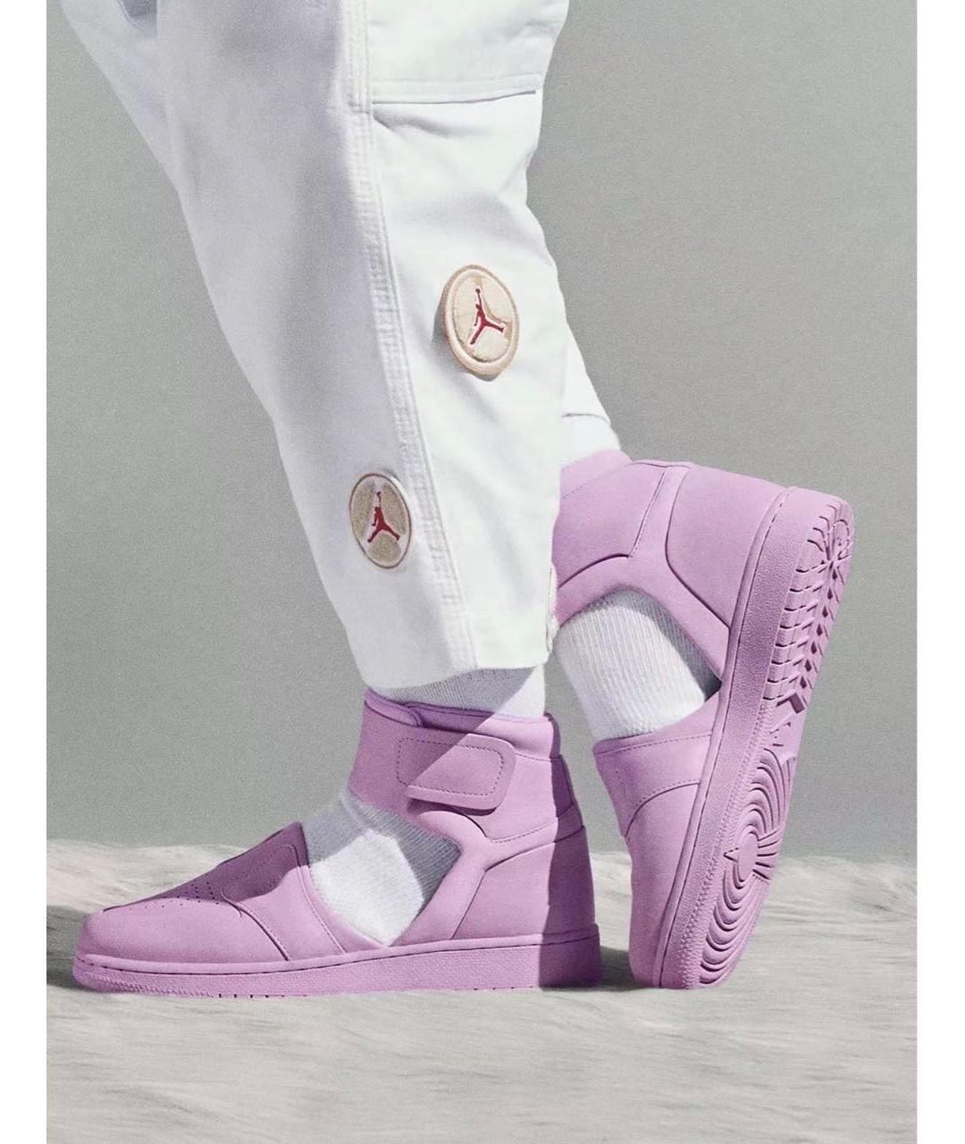 JORDAN Фиолетовые кожаные кроссовки, фото 4