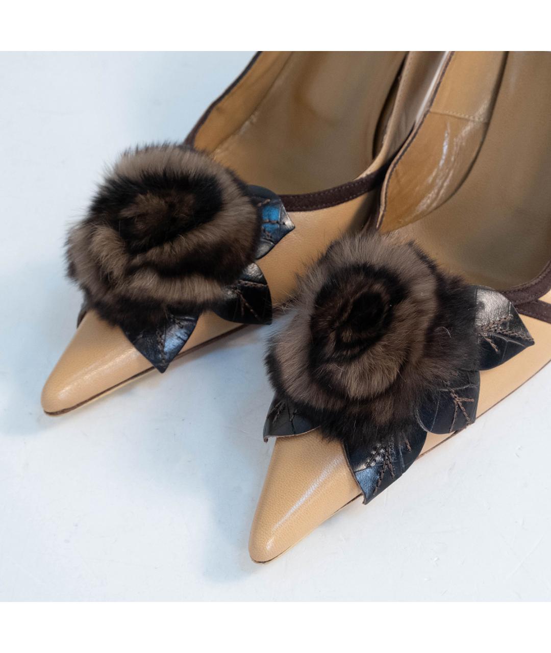 VALENTINO Бежевые кожаные туфли, фото 3