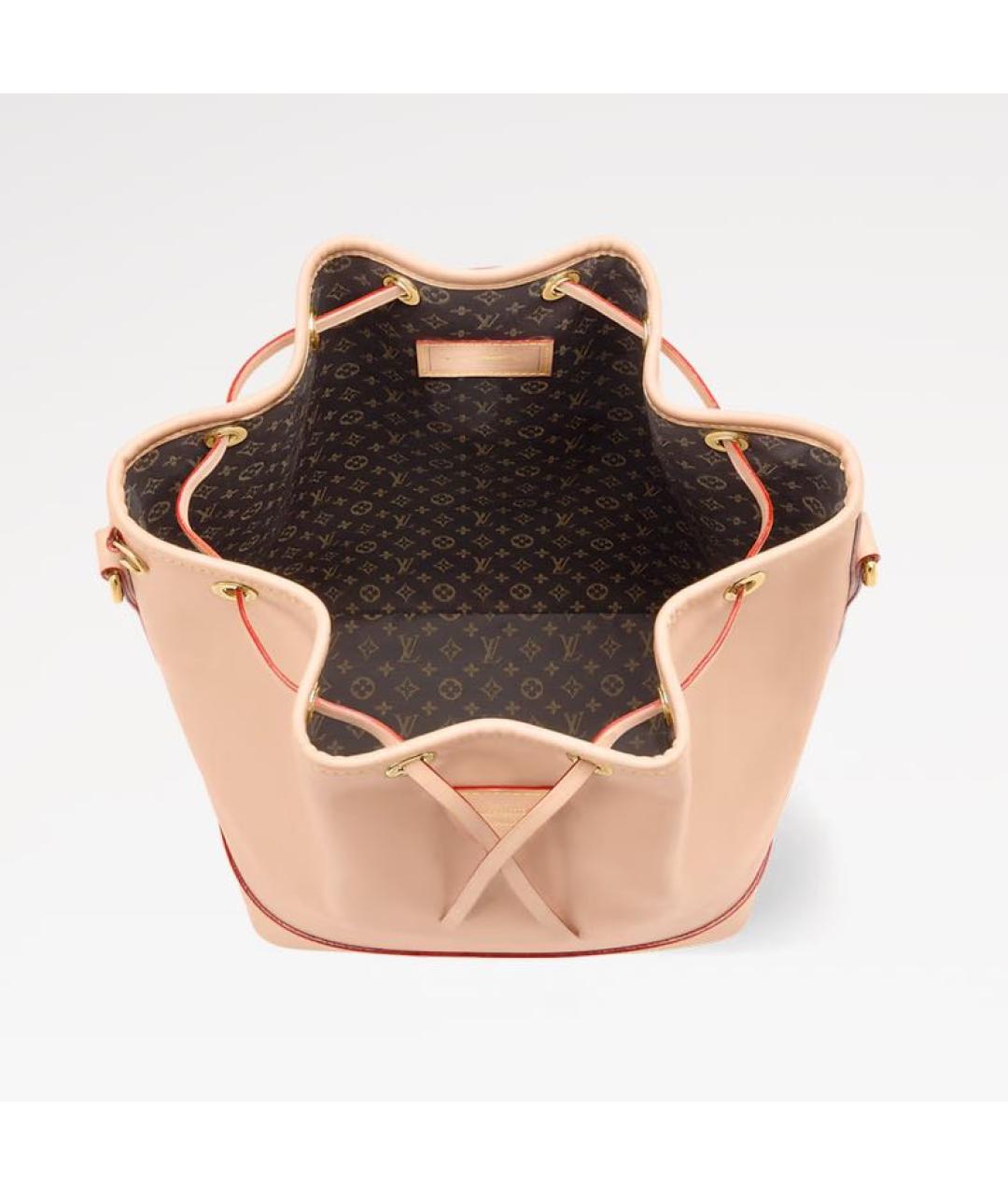 LOUIS VUITTON Бежевая кожаная сумка тоут, фото 3