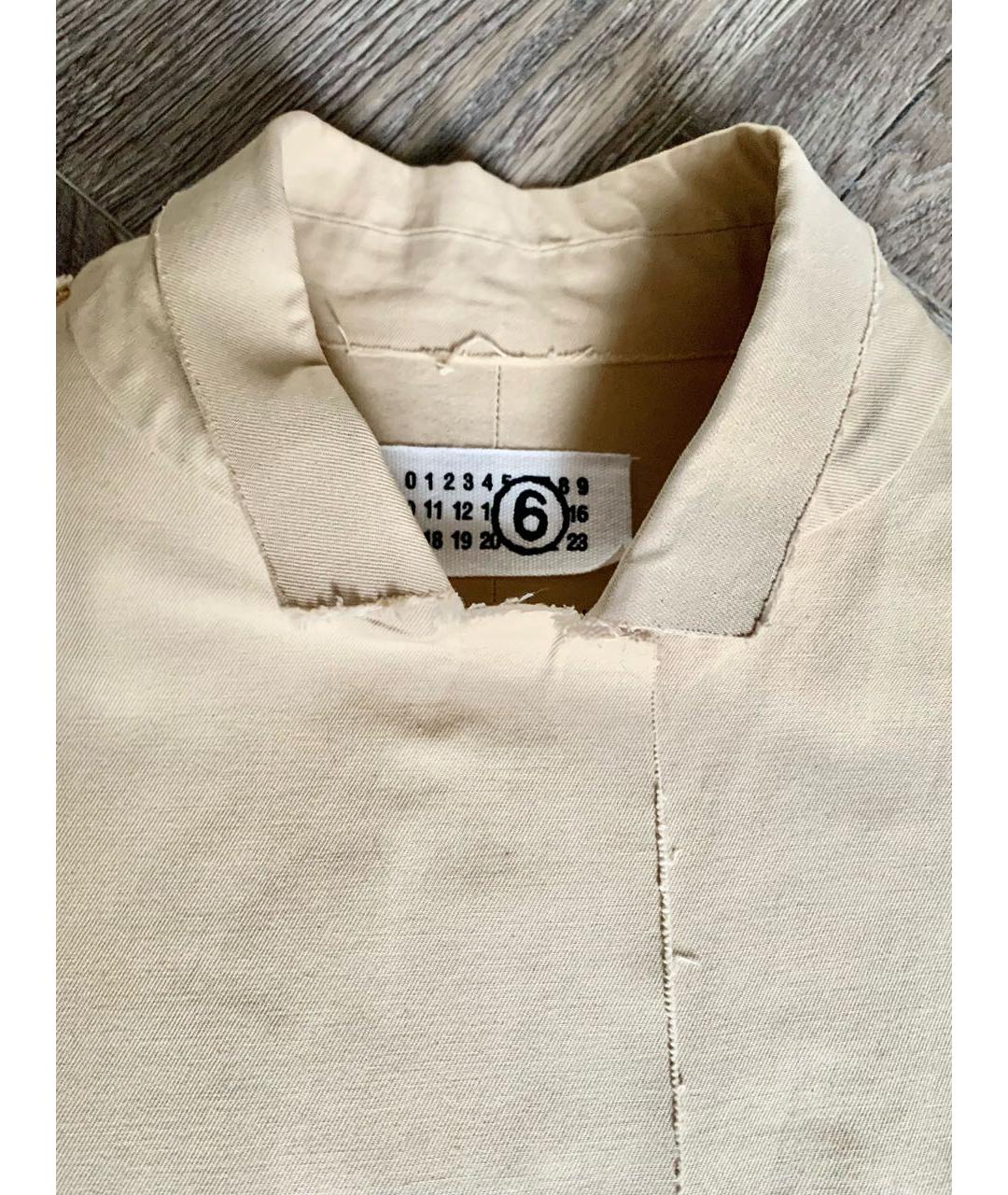 MM6 MAISON MARGIELA Бежевый хлопковый жакет/пиджак, фото 3