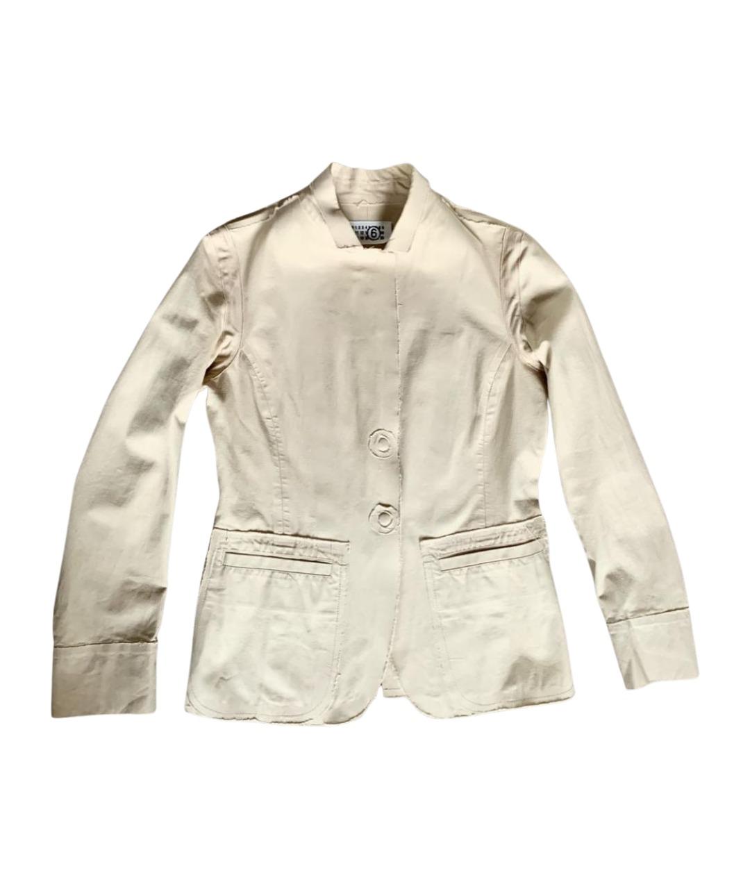 MM6 MAISON MARGIELA Бежевый хлопковый жакет/пиджак, фото 1