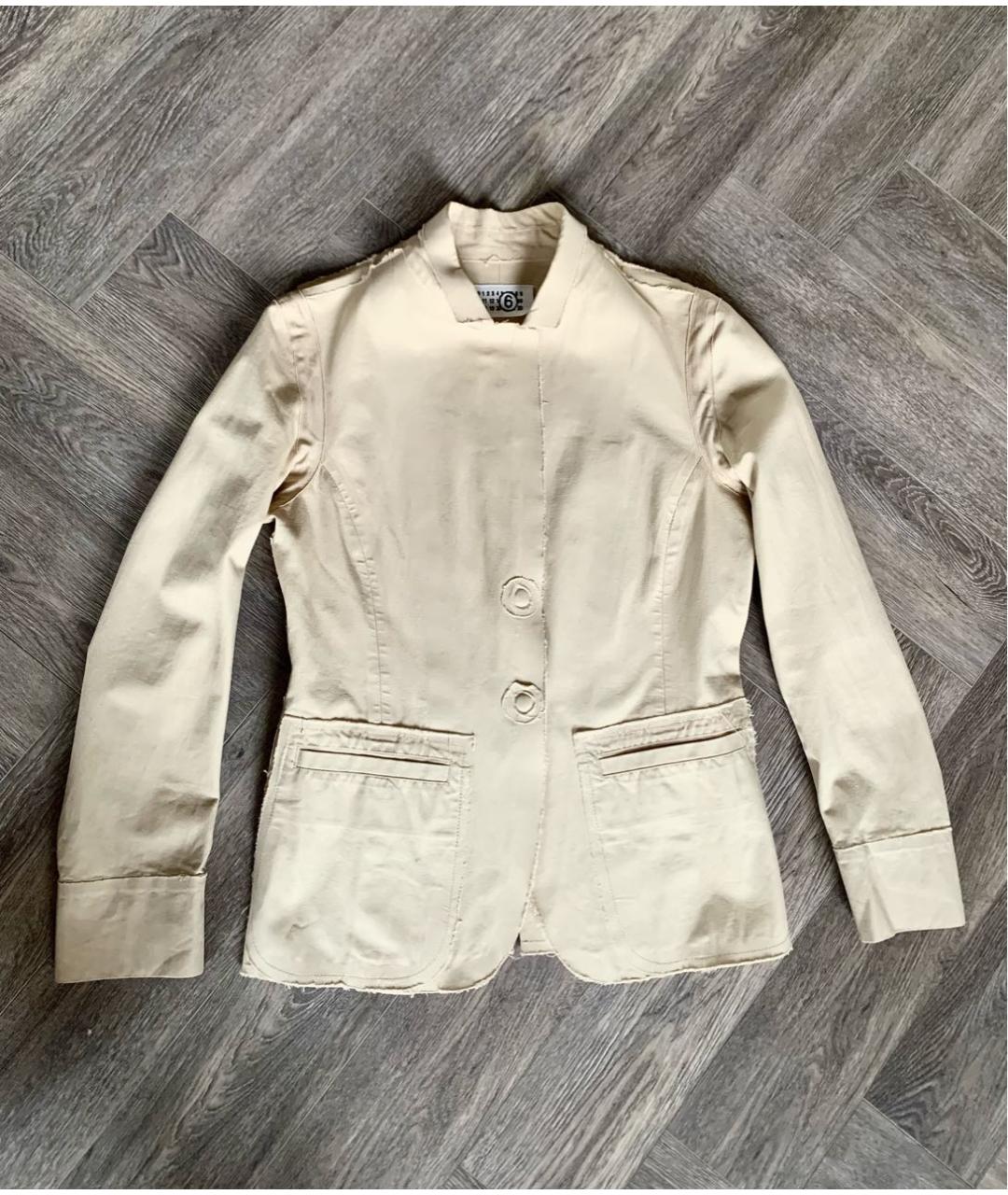 MM6 MAISON MARGIELA Бежевый хлопковый жакет/пиджак, фото 8