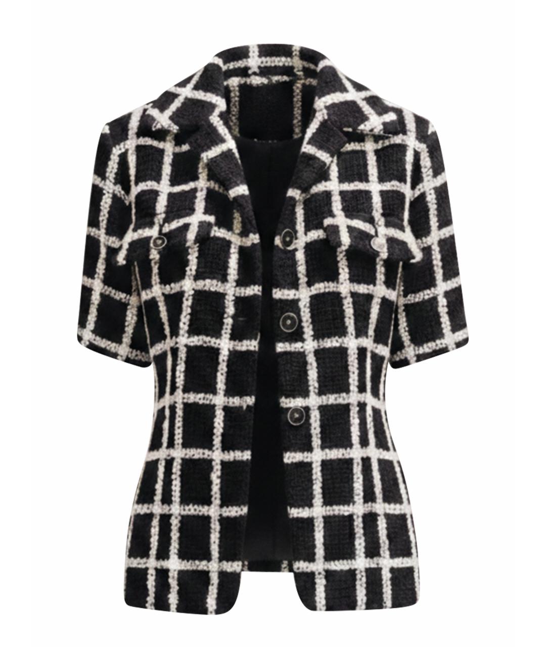 CHANEL Черный твидовый жакет/пиджак, фото 1