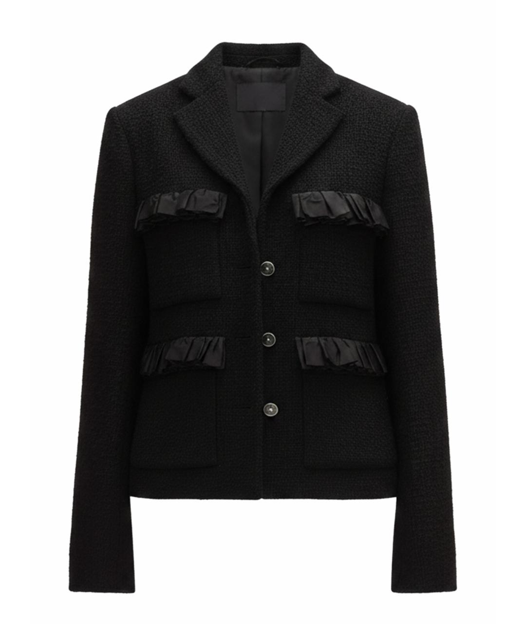 CHANEL Черный твидовый жакет/пиджак, фото 1