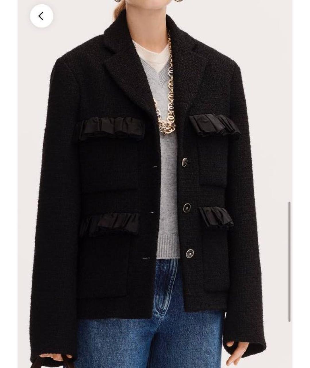 CHANEL Черный твидовый жакет/пиджак, фото 3