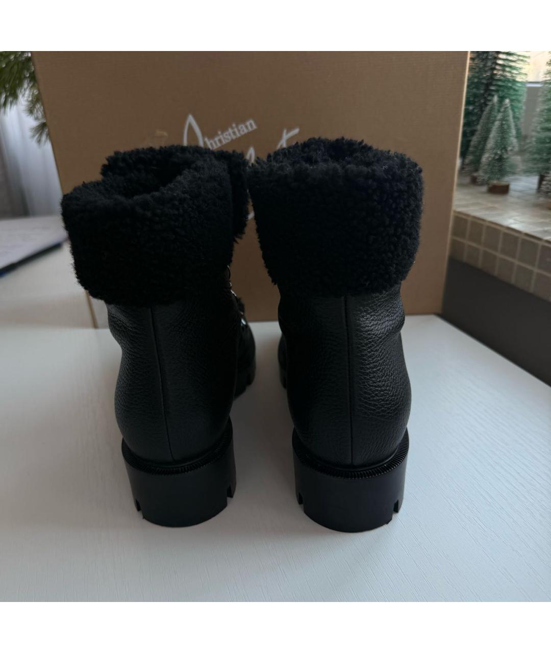 CHRISTIAN LOUBOUTIN Черные кожаные ботинки, фото 5