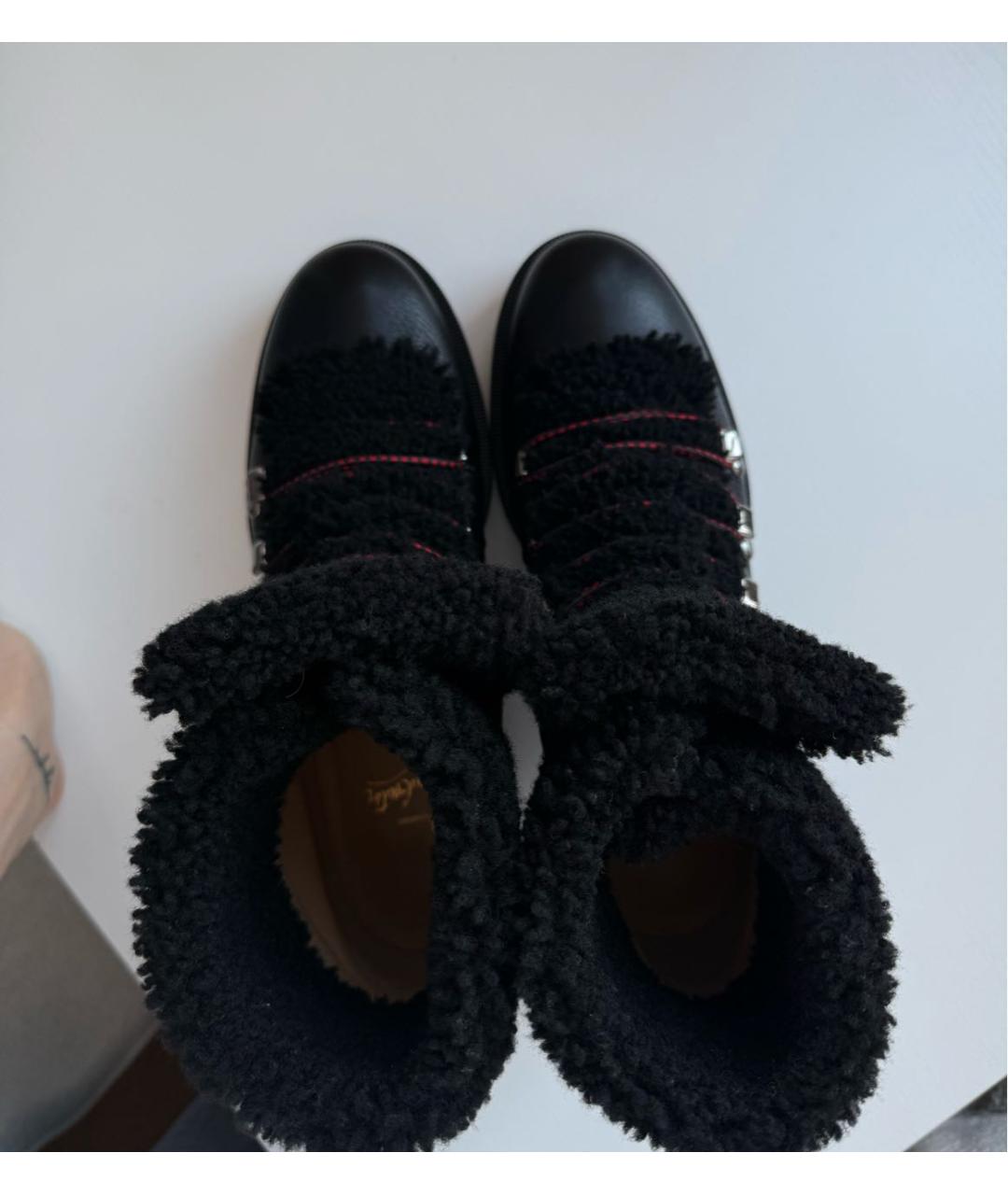 CHRISTIAN LOUBOUTIN Черные кожаные ботинки, фото 4