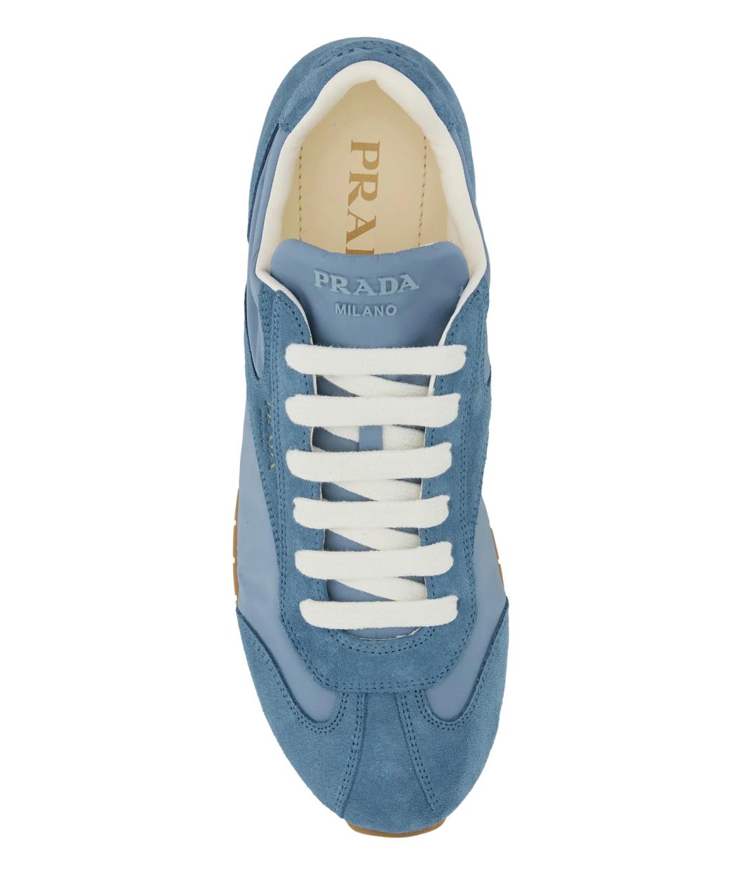 PRADA Голубые замшевые кроссовки, фото 4