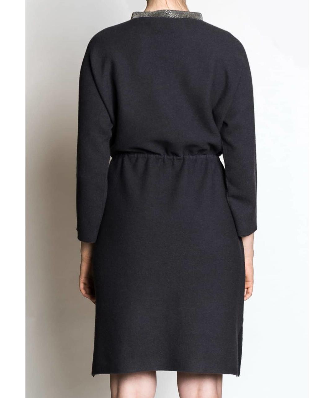 FABIANA FILIPPI Антрацитовое шерстяное повседневное платье, фото 4