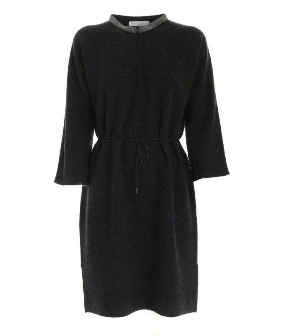 FABIANA FILIPPI Антрацитовое шерстяное повседневное платье, фото 1