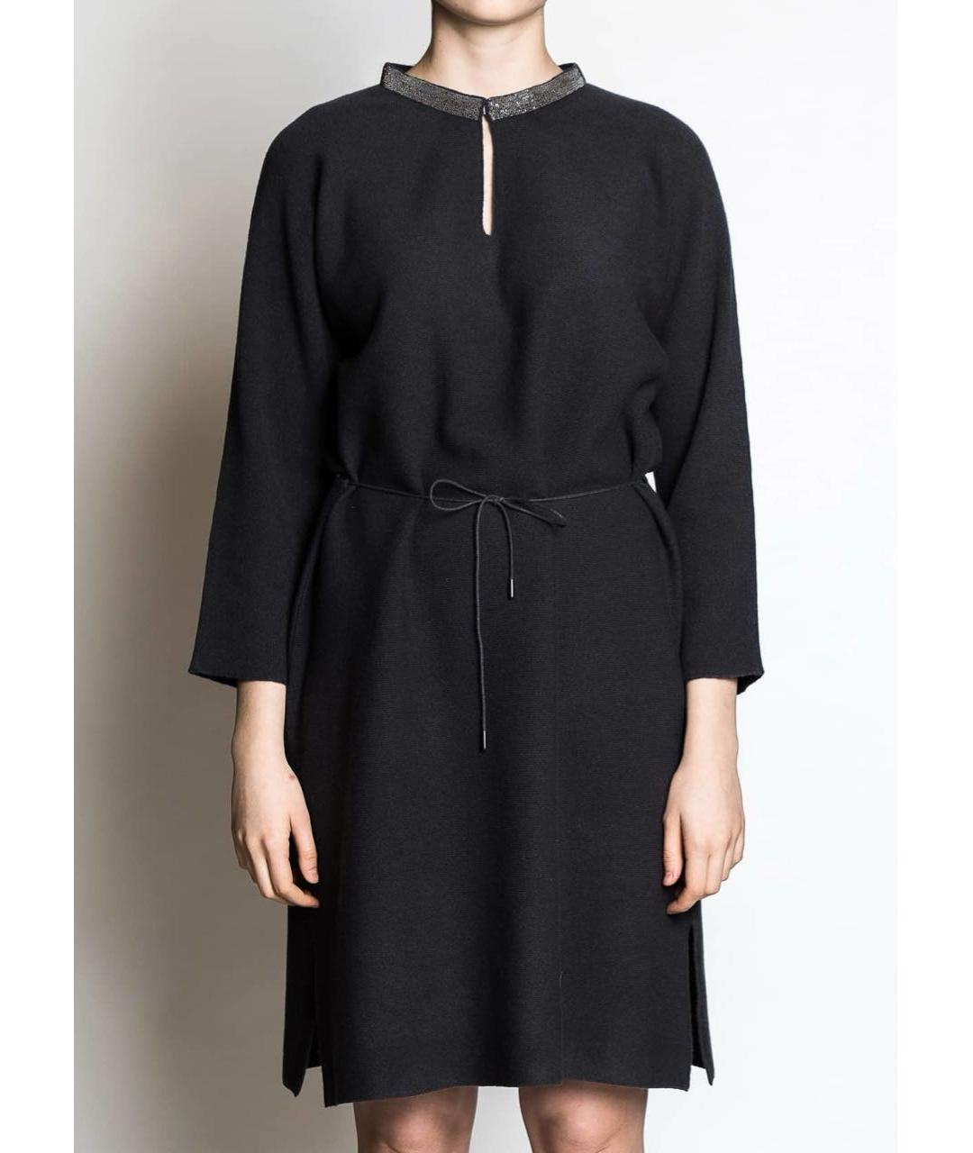 FABIANA FILIPPI Антрацитовое шерстяное повседневное платье, фото 3