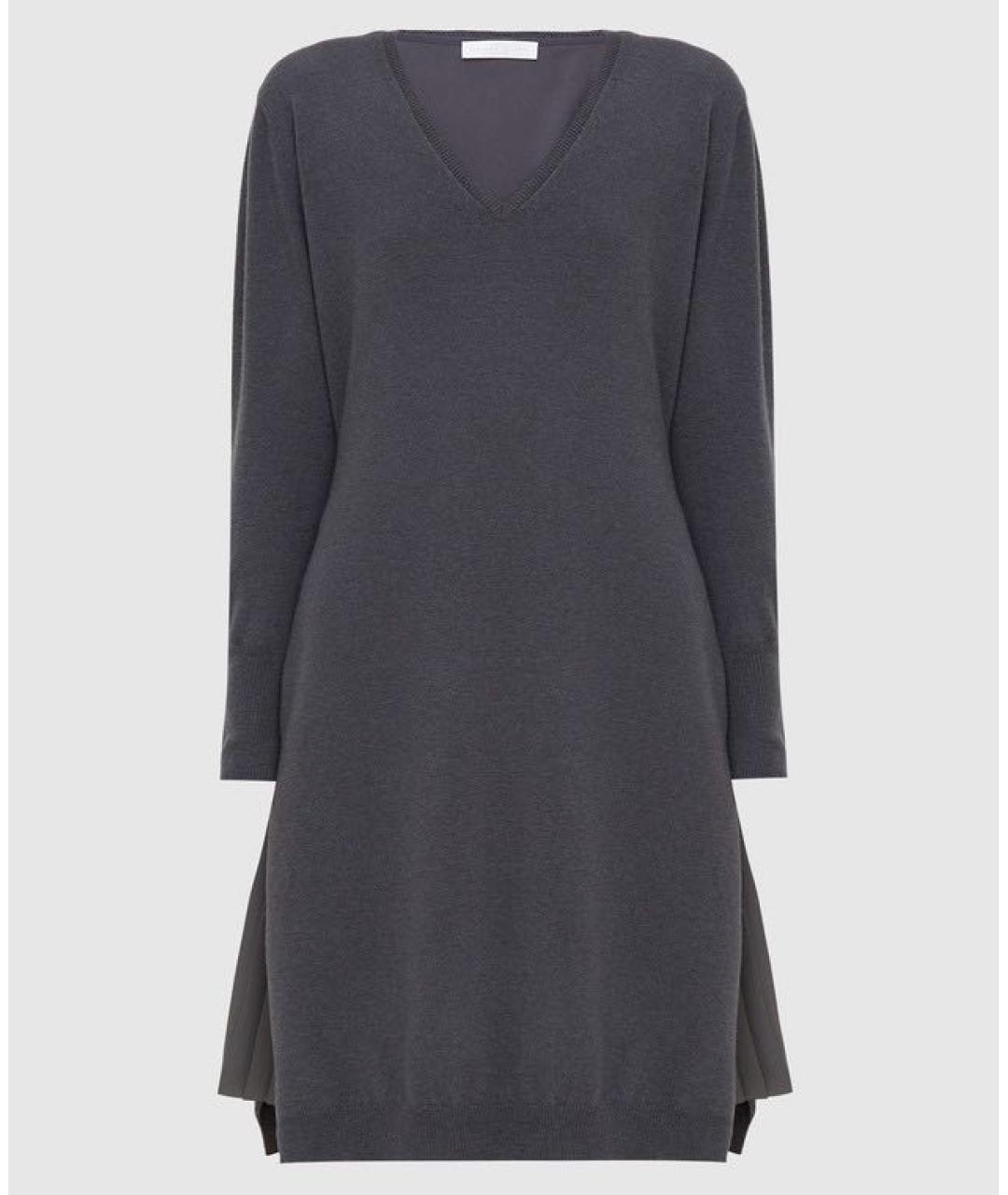 FABIANA FILIPPI Антрацитовое шерстяное повседневное платье, фото 9