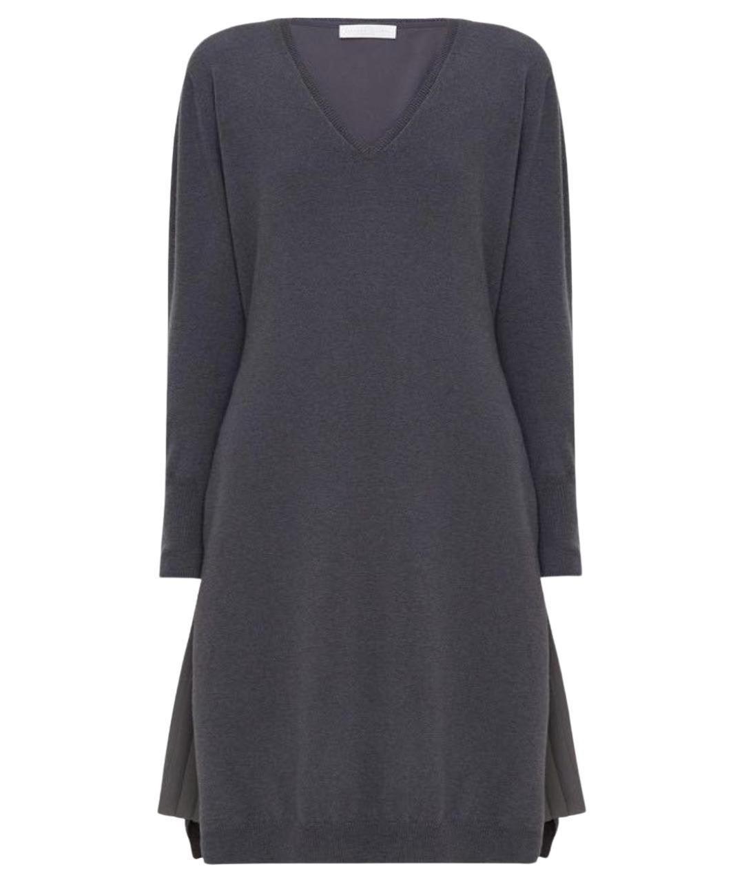 FABIANA FILIPPI Антрацитовое шерстяное повседневное платье, фото 1