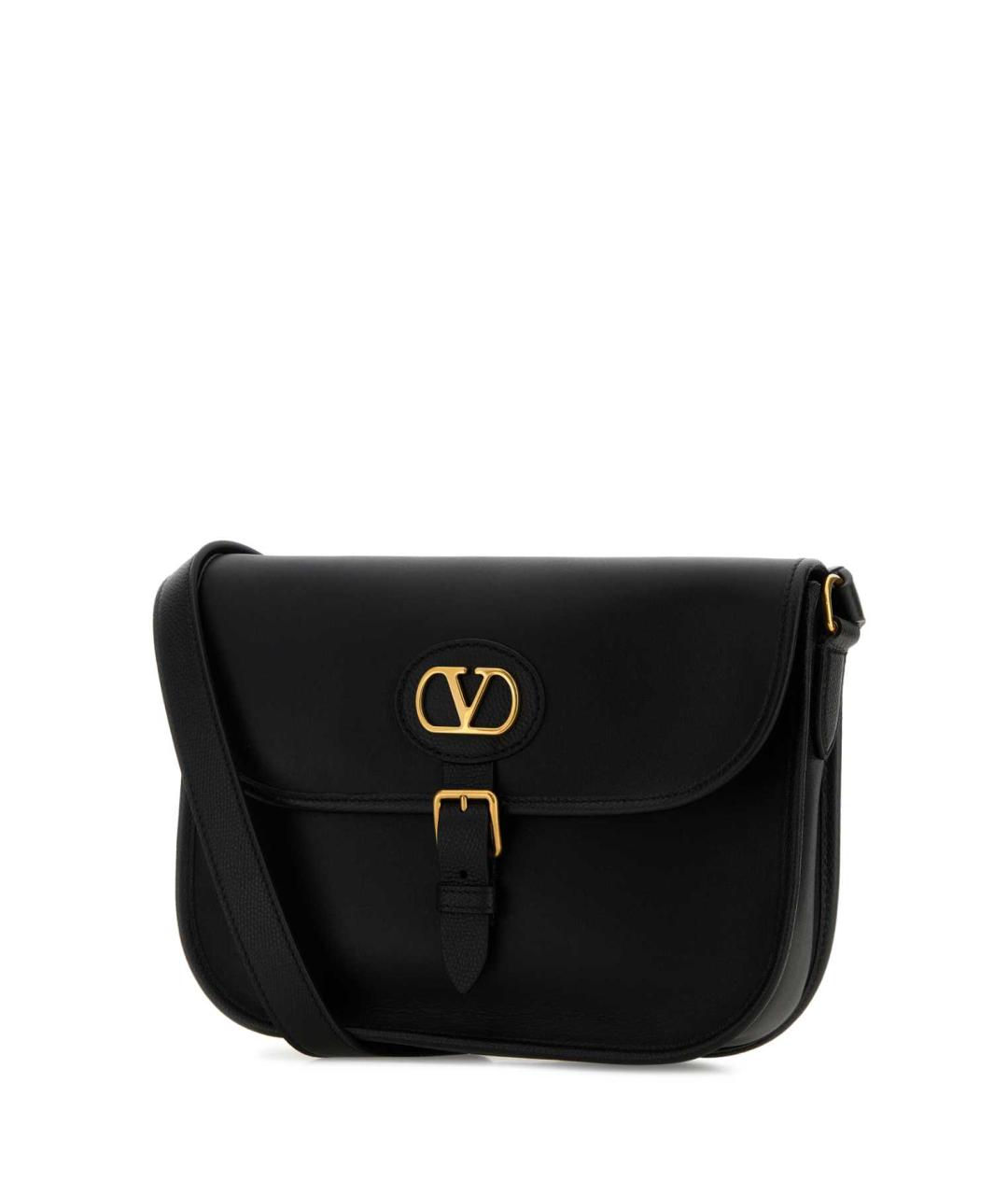 VALENTINO Черная кожаная сумка на плечо, фото 2