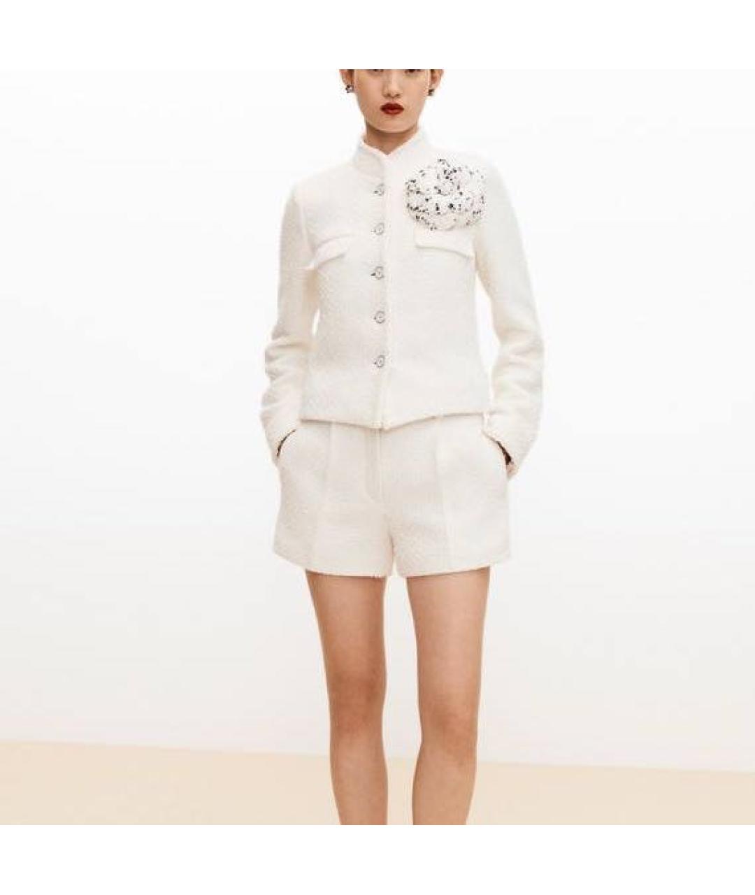 CHANEL Белый твидовый жакет/пиджак, фото 2