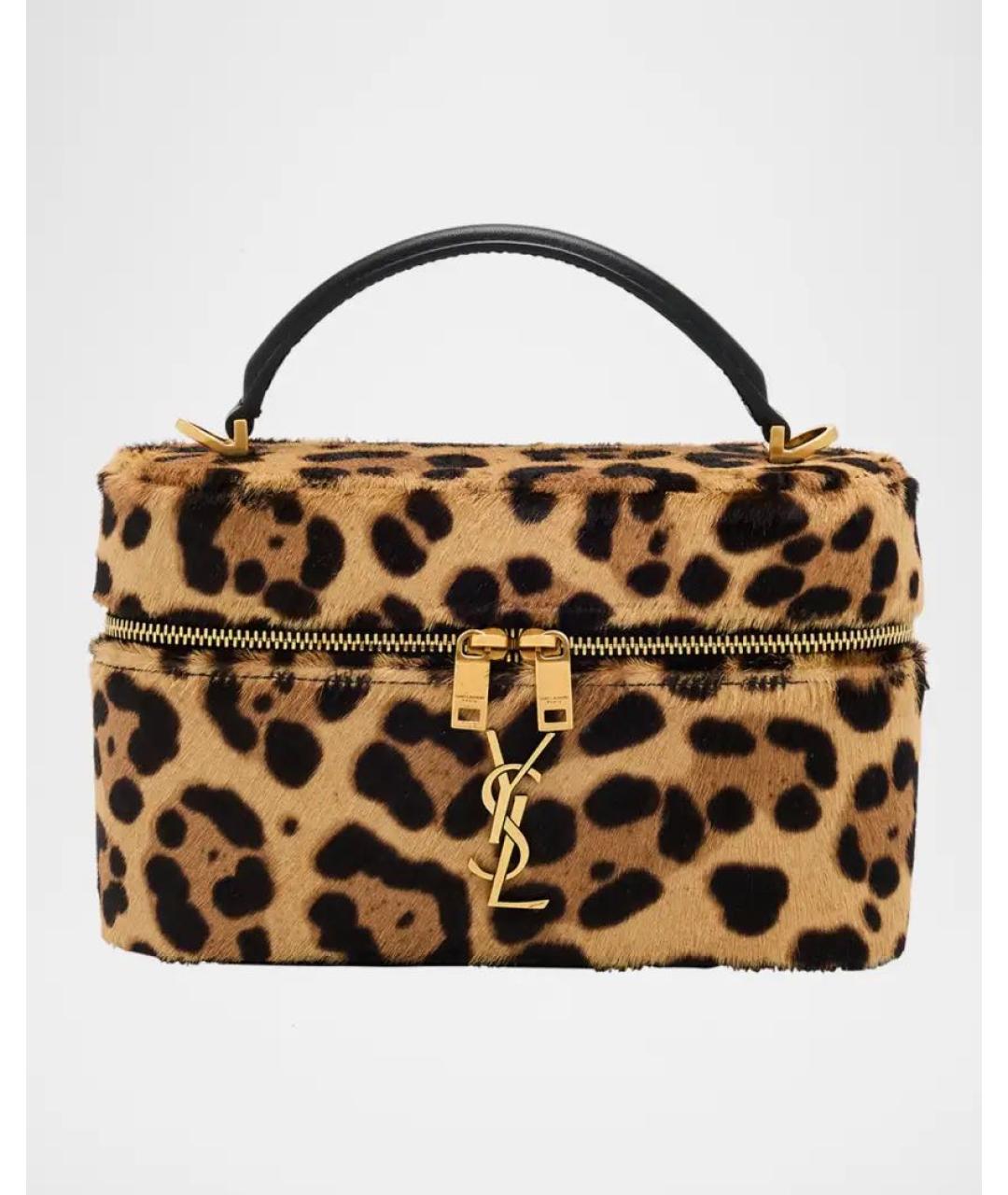 SAINT LAURENT Коричневая сумка с короткими ручками, фото 6