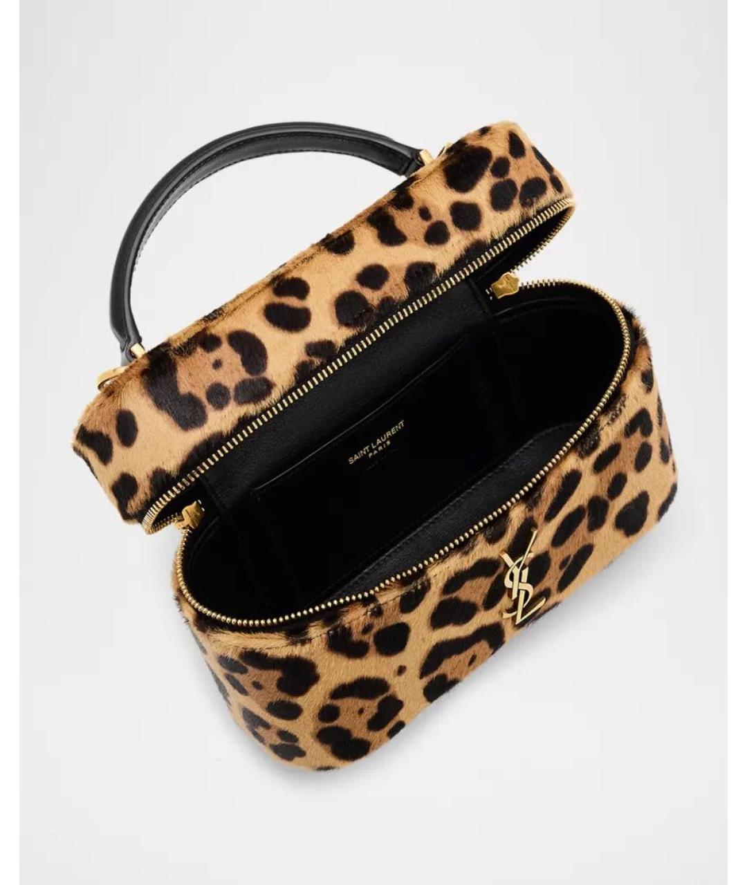 SAINT LAURENT Коричневая сумка с короткими ручками, фото 3