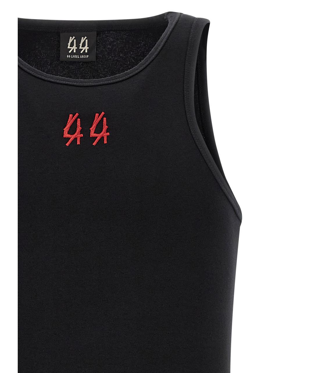 44 LABEL Черная хлопковая майка, фото 3