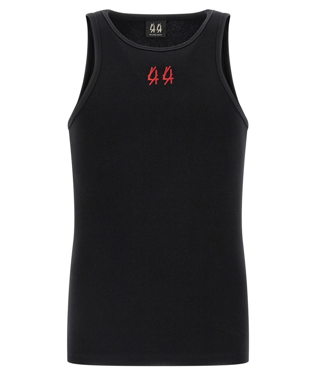 44 LABEL Черная хлопковая майка, фото 1