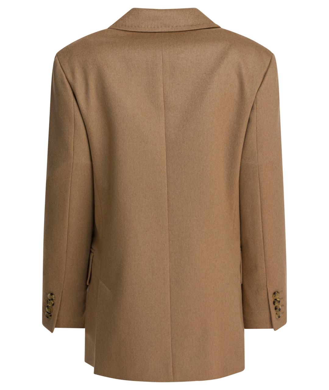 MAX MARA Коричневый шерстяной жакет/пиджак, фото 2