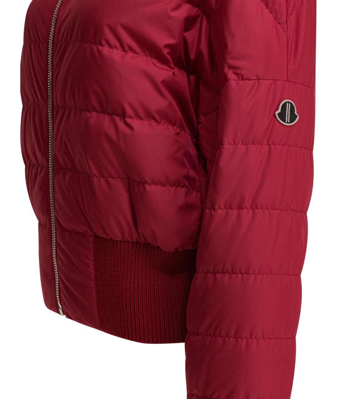 MONCLER Красная полиэстеровая куртка, фото 4
