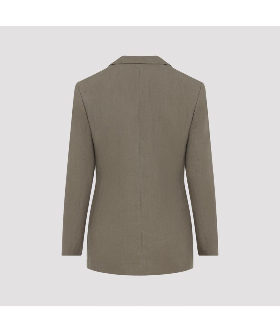 GIORGIO ARMANI Хаки льняной жакет/пиджак, фото 4