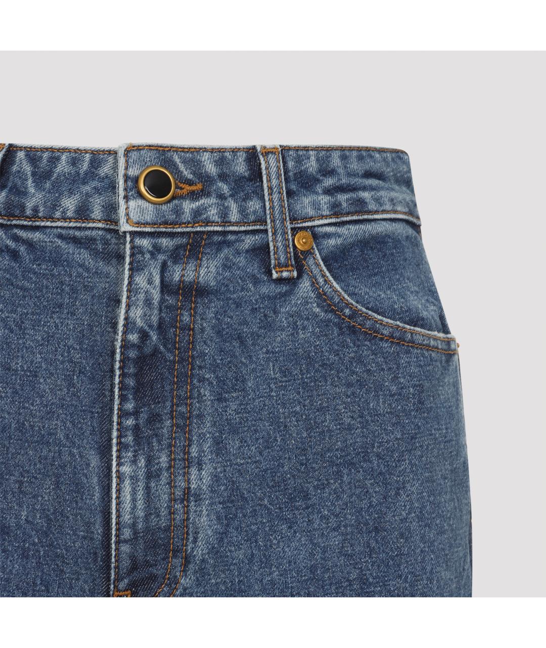 KHAITE Синие хлопковые джинсы клеш, фото 5