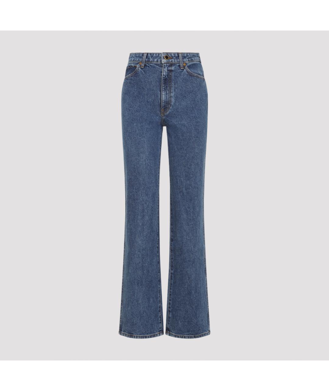 KHAITE Синие хлопковые джинсы клеш, фото 3