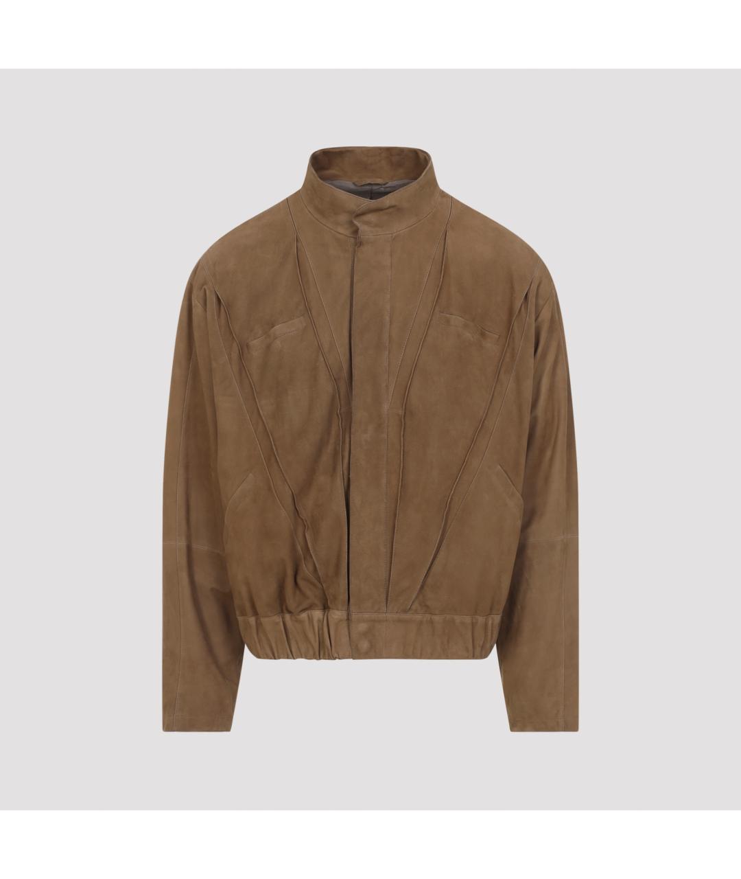 GIORGIO ARMANI Коричневый кожаный пиджак, фото 2