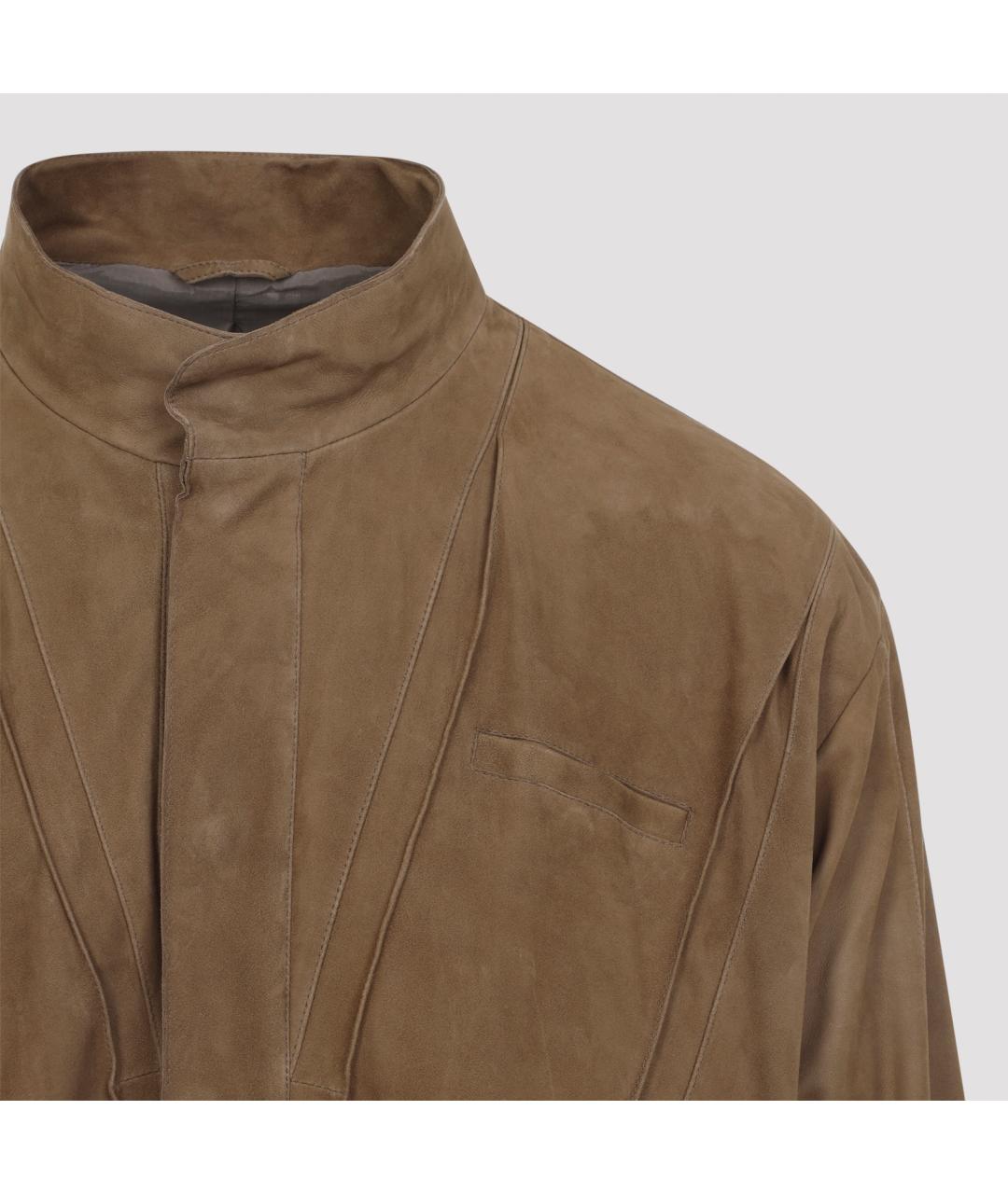 GIORGIO ARMANI Коричневый кожаный пиджак, фото 6