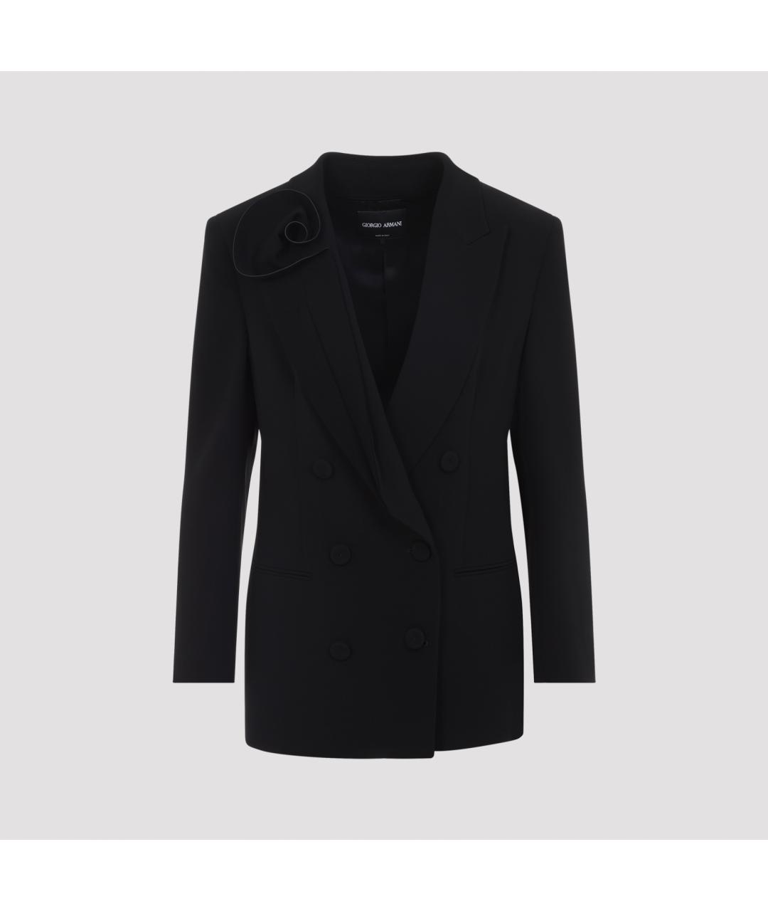 GIORGIO ARMANI Черный шелковый жакет/пиджак, фото 2