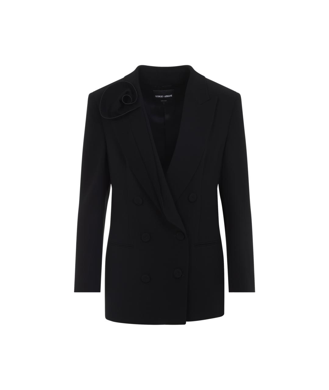 GIORGIO ARMANI Черный шелковый жакет/пиджак, фото 1