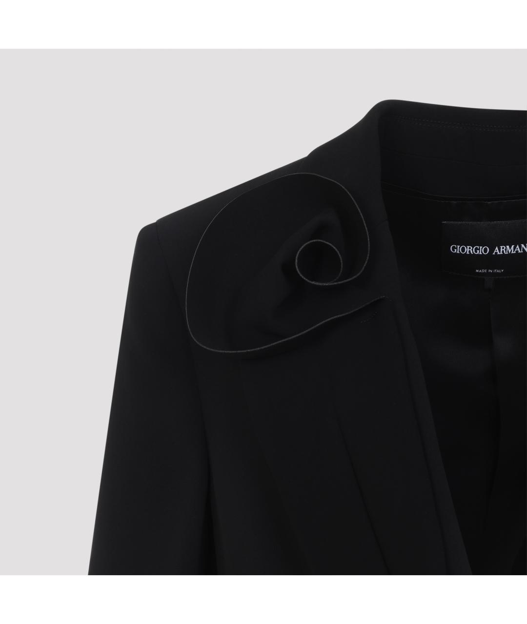 GIORGIO ARMANI Черный шелковый жакет/пиджак, фото 5