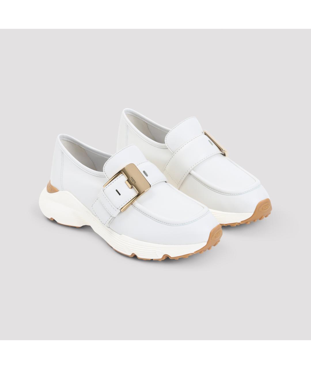 TOD'S Белые кожаные кроссовки, фото 5