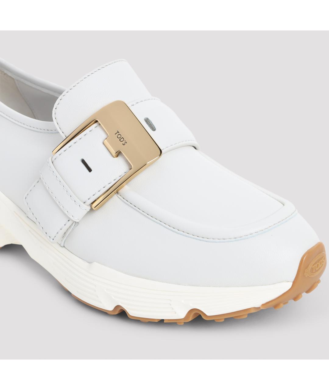 TOD'S Белые кожаные кроссовки, фото 6