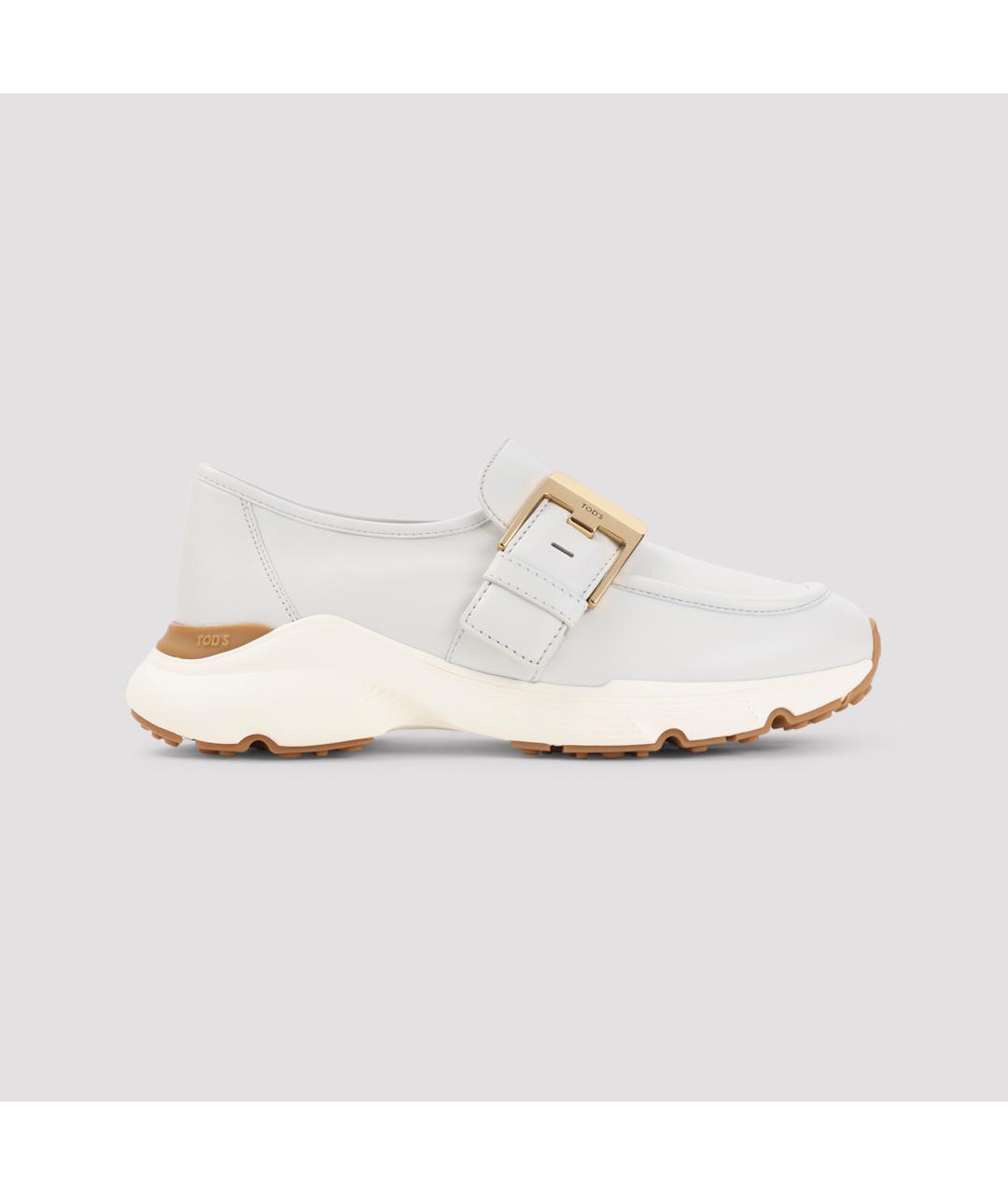 TOD'S Белые кожаные кроссовки, фото 3