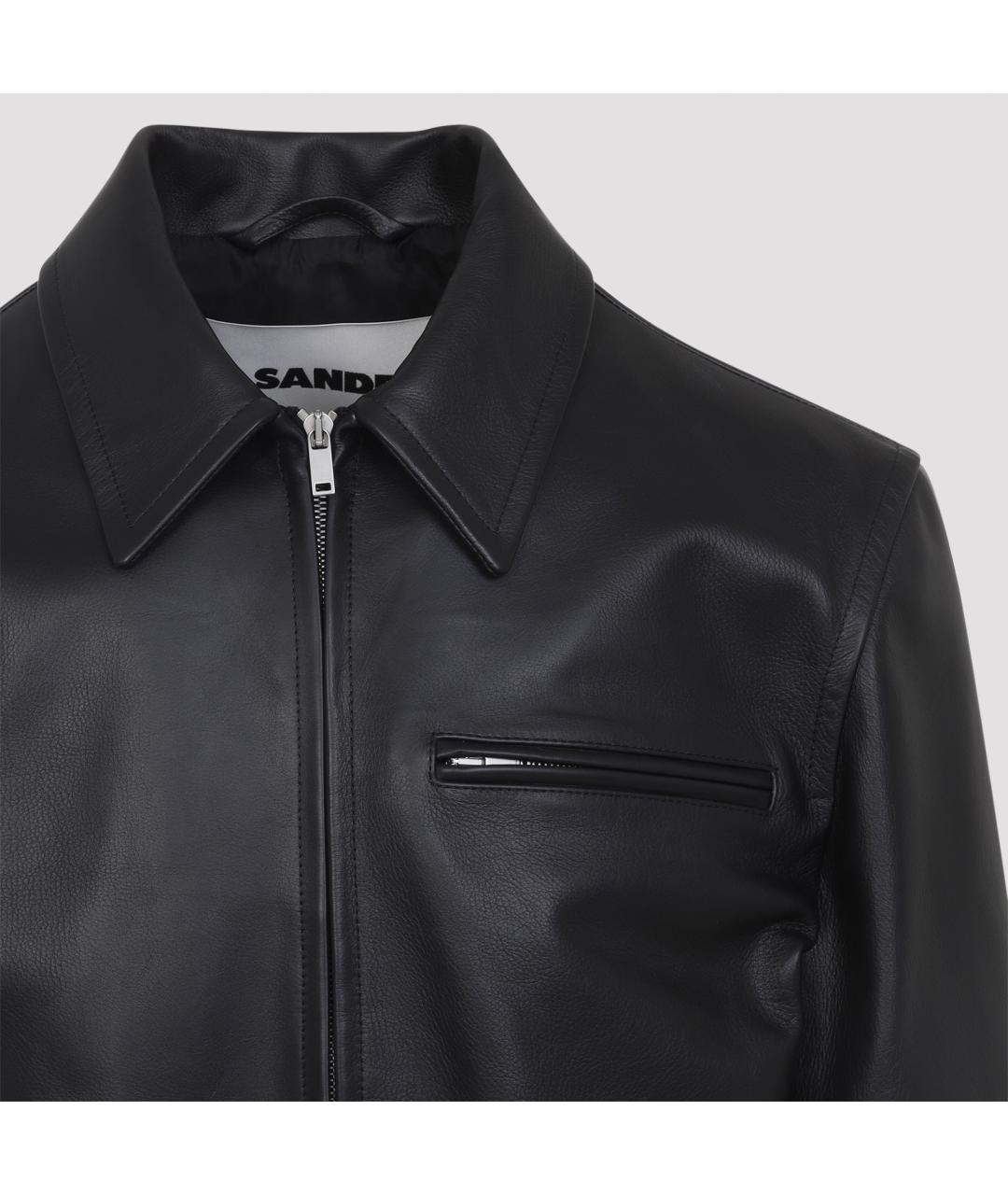 JIL SANDER Черная кожаная куртка, фото 5